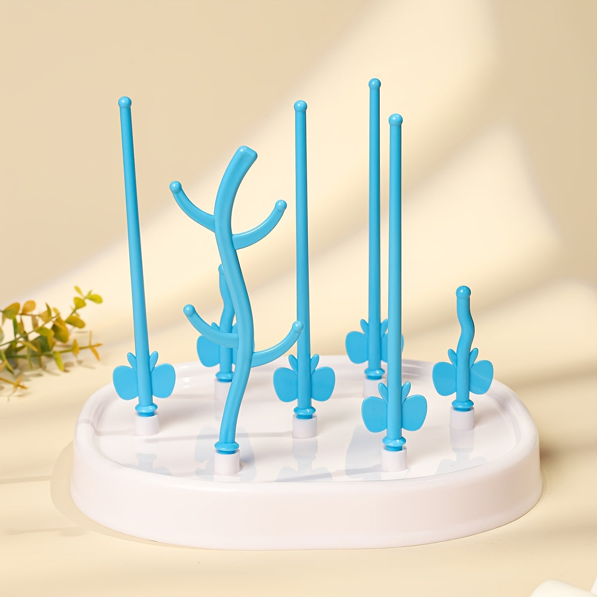 Butterfly Tree-Shaped Bottle Drying Rack PP Material for Baby Feeding Supplies with Drainage and Storage