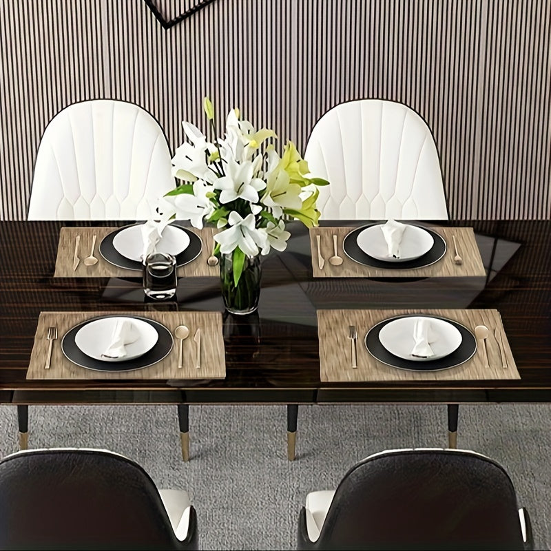 8-Pack Washable PVC Square Placemats Indoor Outdoor Bright Finish