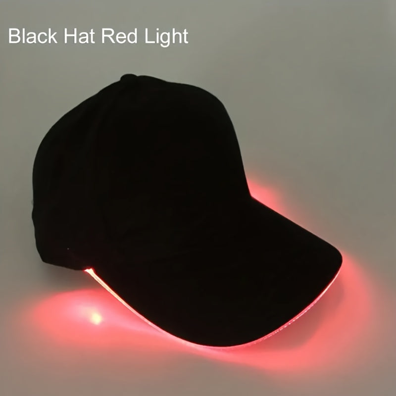 Gorra de béisbol con luz LED para fiestas y eventos. Baterías incluidas