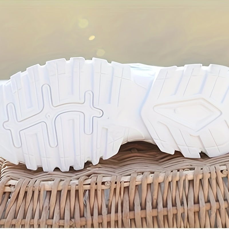 Women's White Mesh Low Top Sneakers with Lace-Up Closure and PVC Sole