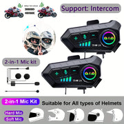 Ikki-in-bir mototsikl kask mikrofonu ikki kanalli aloqa uchun