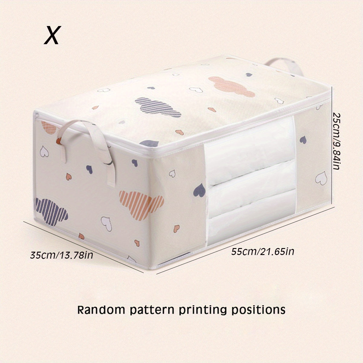 Large Capacity Fabric Wardrobe Storage Bag with Handles for Clothes and Quilts