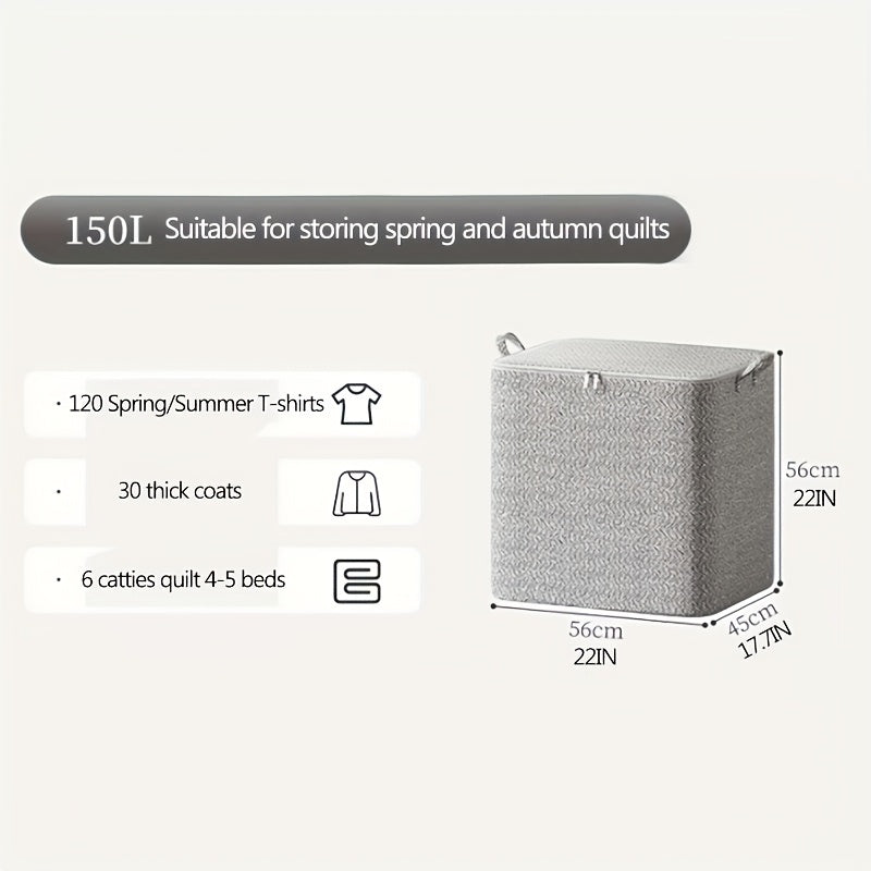 Large Washable Polyester Folding Storage Bag with Handles for Clothes and Toys