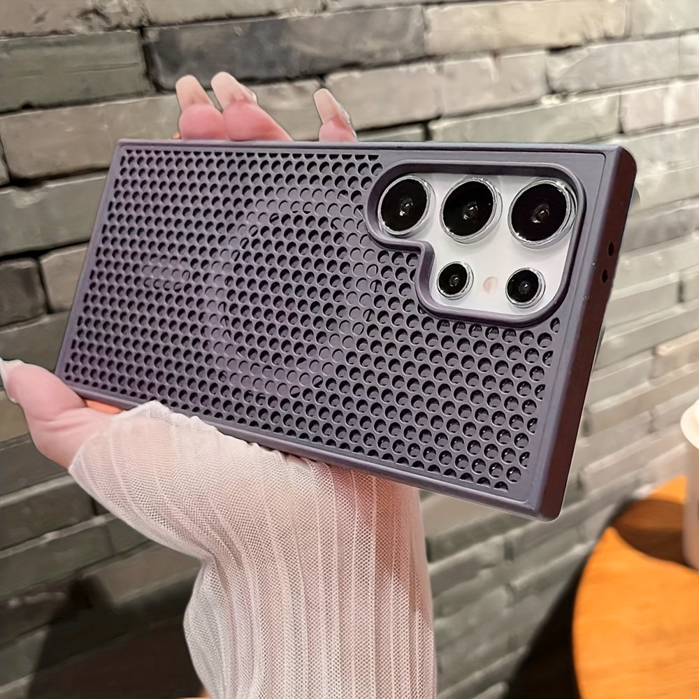 Ventilated PC Phone Case for Samsung Galaxy S24 S23 S22 Ultra Plus Wireless Charging Magnetic Compatibility