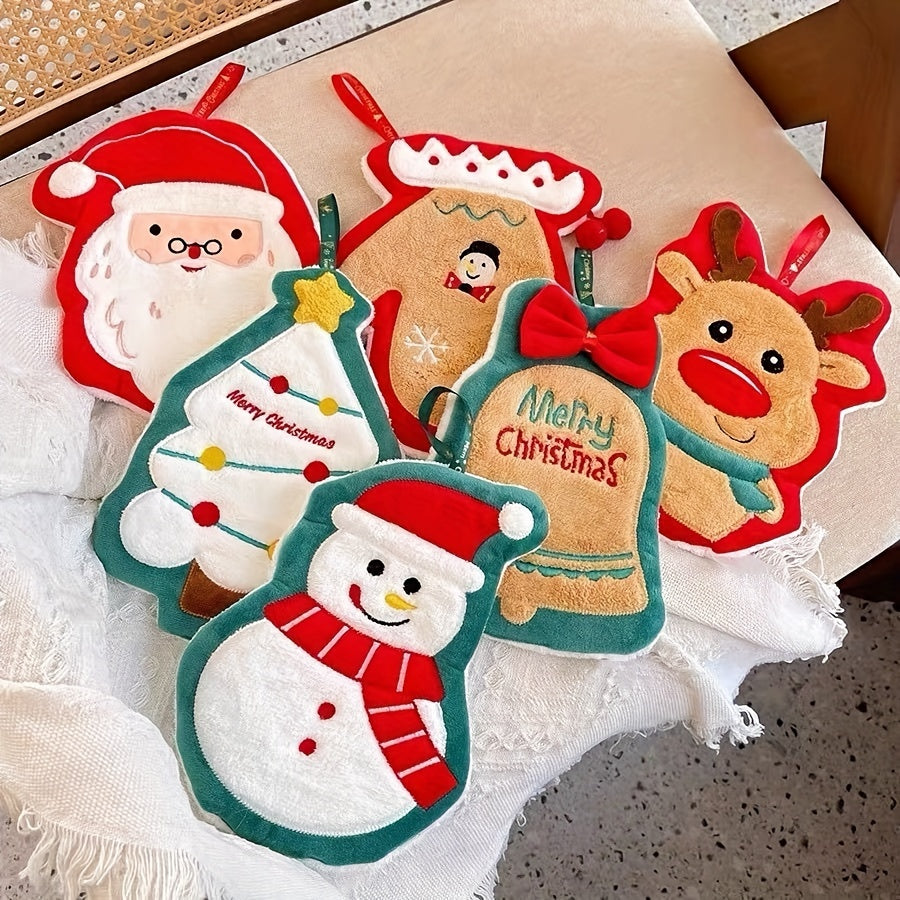 Bayramlik Santa Claus qo‘l sochiq koral mo‘ynali tez quriydigan so‘riladigan oshxona va hammom bezaklari