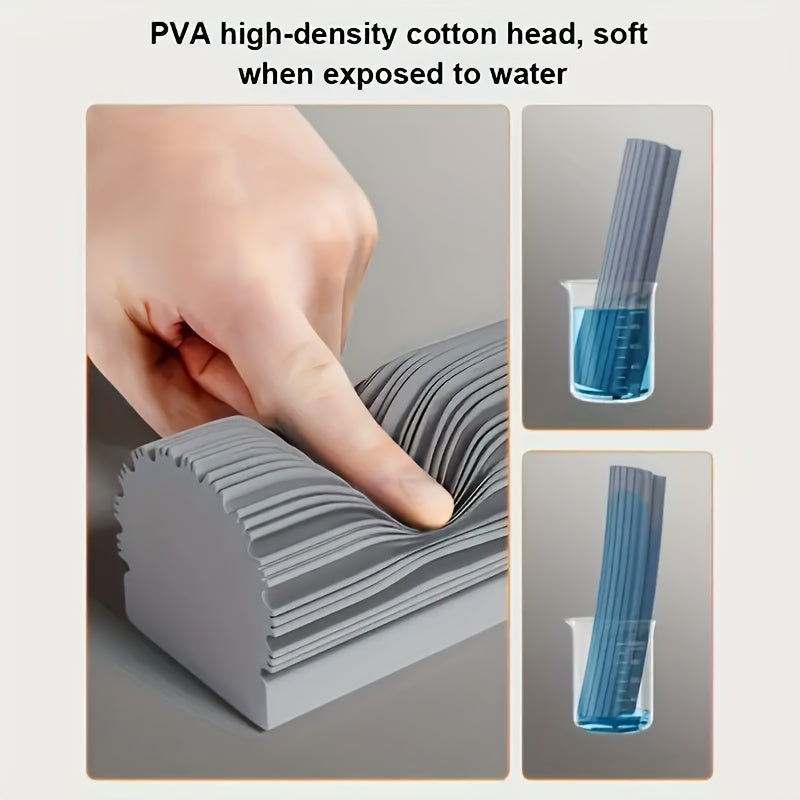 Oson siqish rulonli mop, zanglamaydigan po'lat ramka, yuvinish uchun absorbent gubka