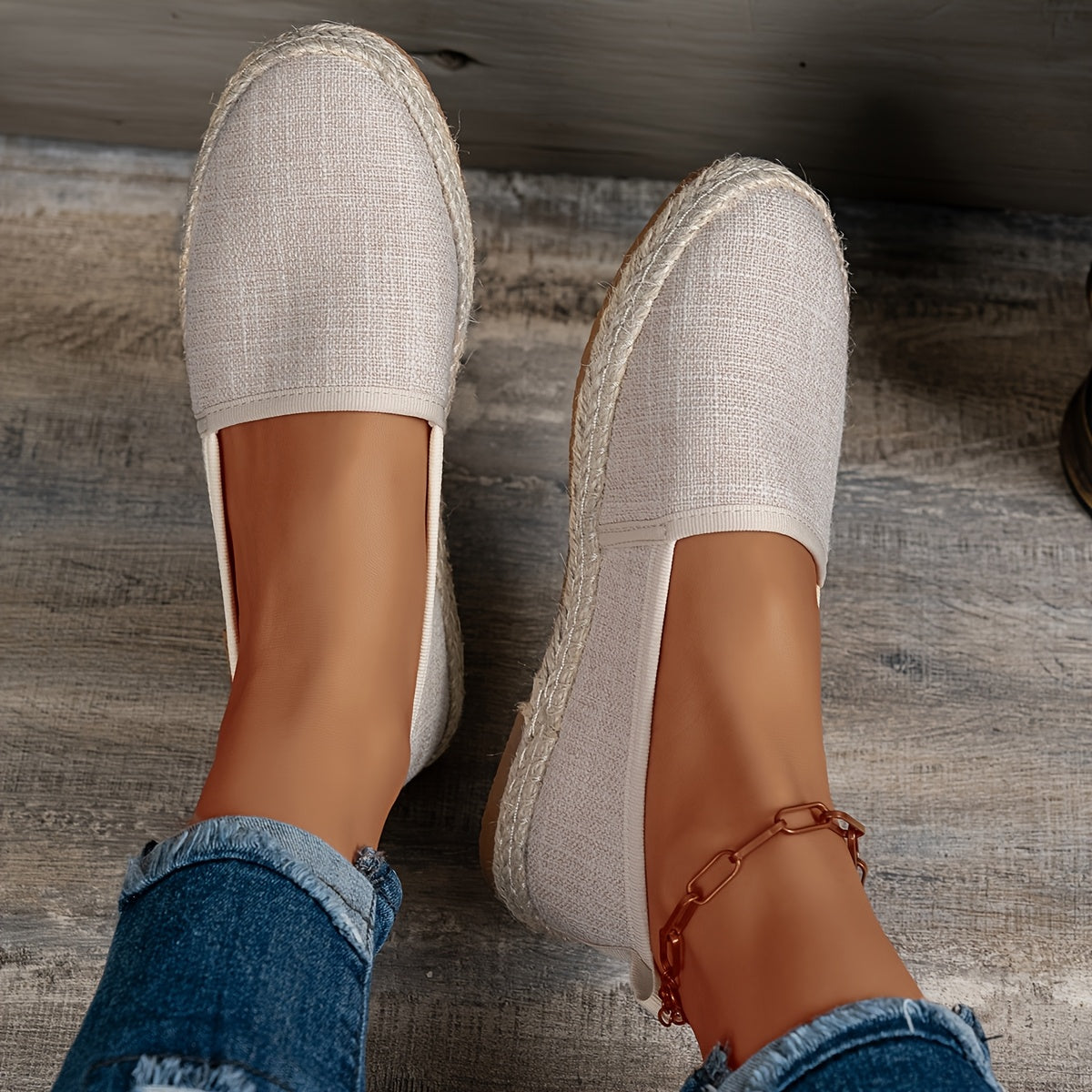 Ayollar uchun qattiq paxta ipli tekis poyabzal yengil va qulay, tez kiyinadigan, kundalik foydalanish uchun