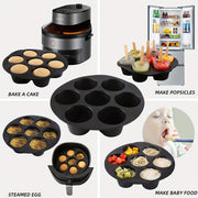 7-Cup Silicone Muffin Mold Nonstick Round Cupcake Pan for Air Fryer Microwave Oven