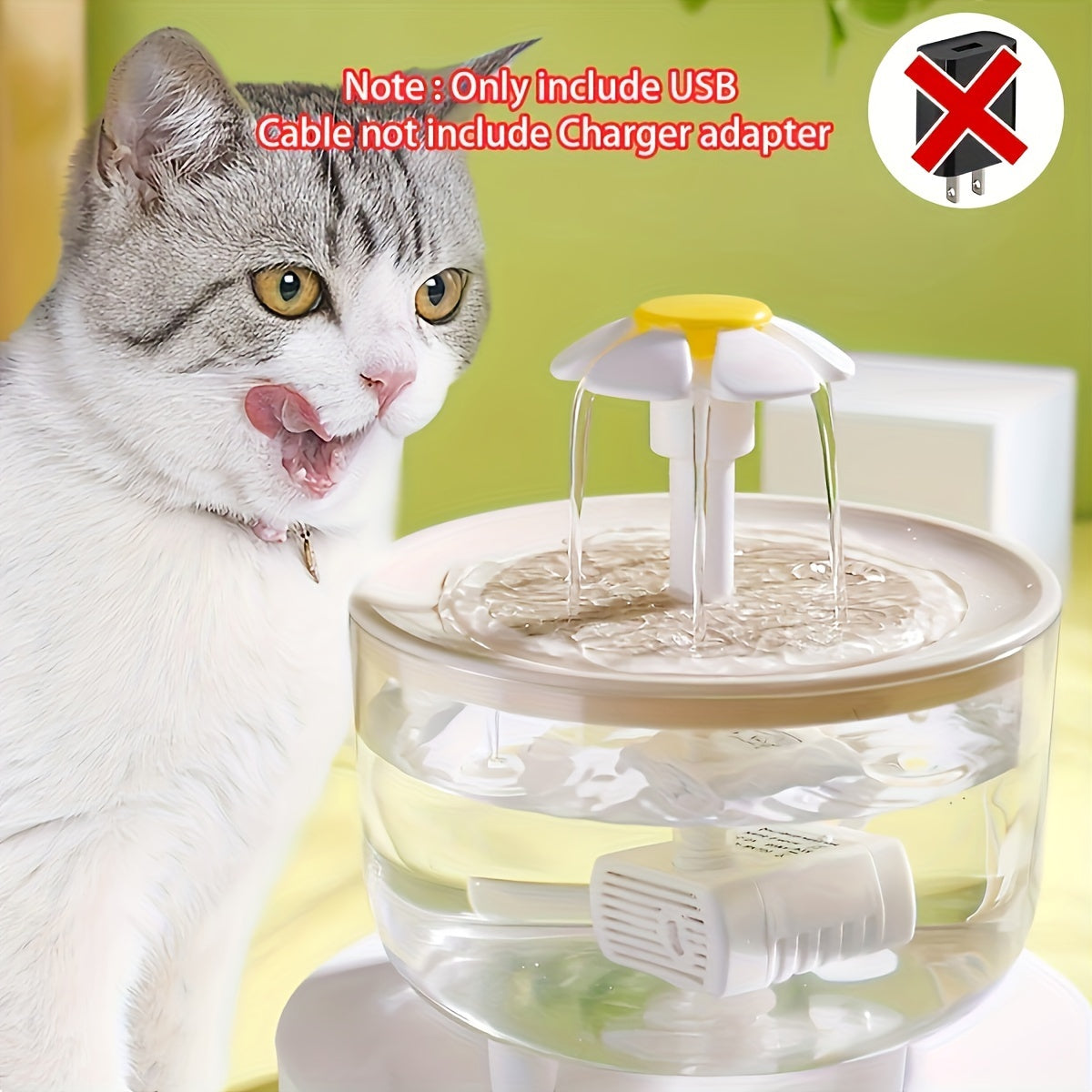 Quiet 1.5L Clear Pet Water Fountain USB Powered Easy to Clean for Cats and Small Pets