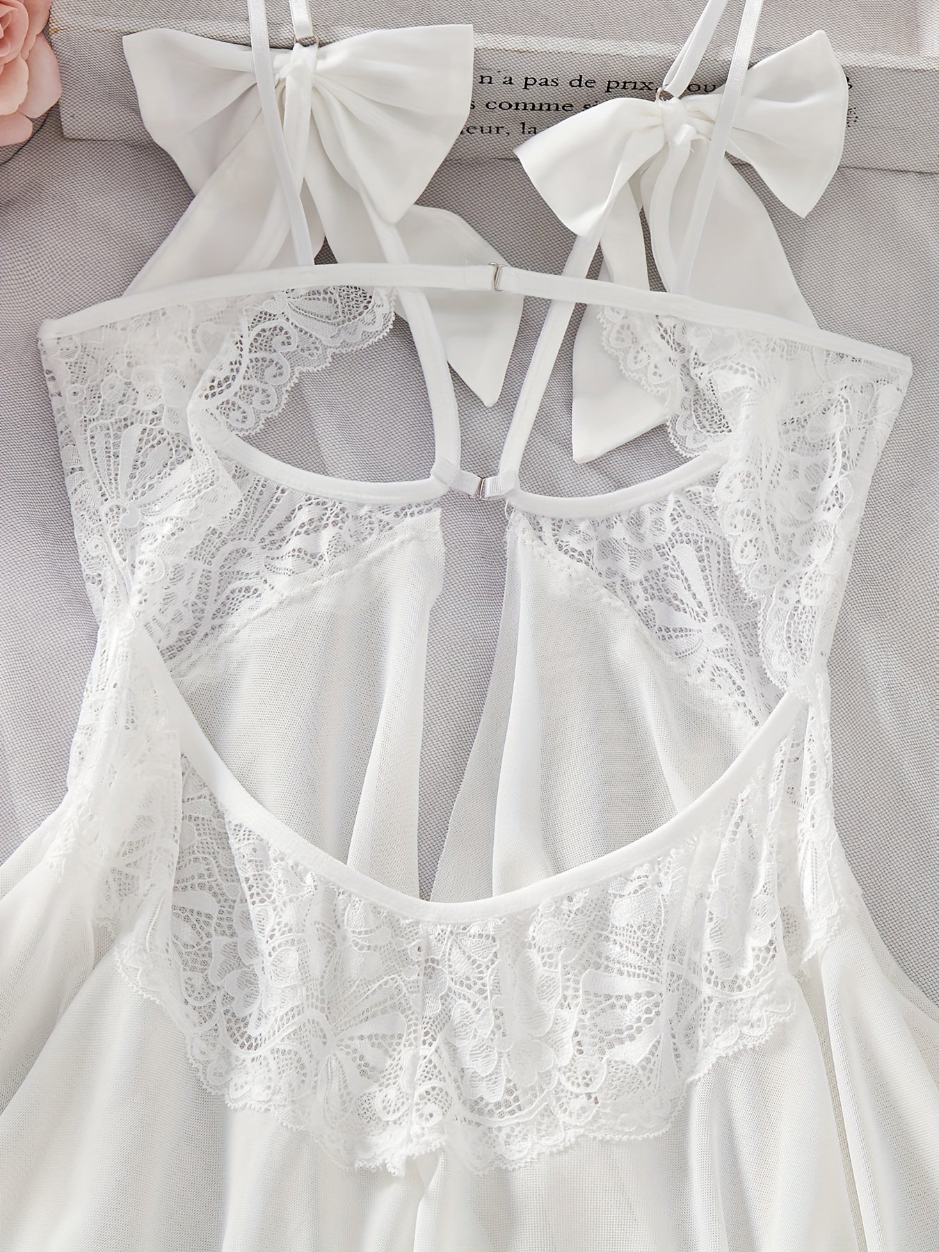 Women's Lace Patchwork Suspender Dress with Adjustable Straps