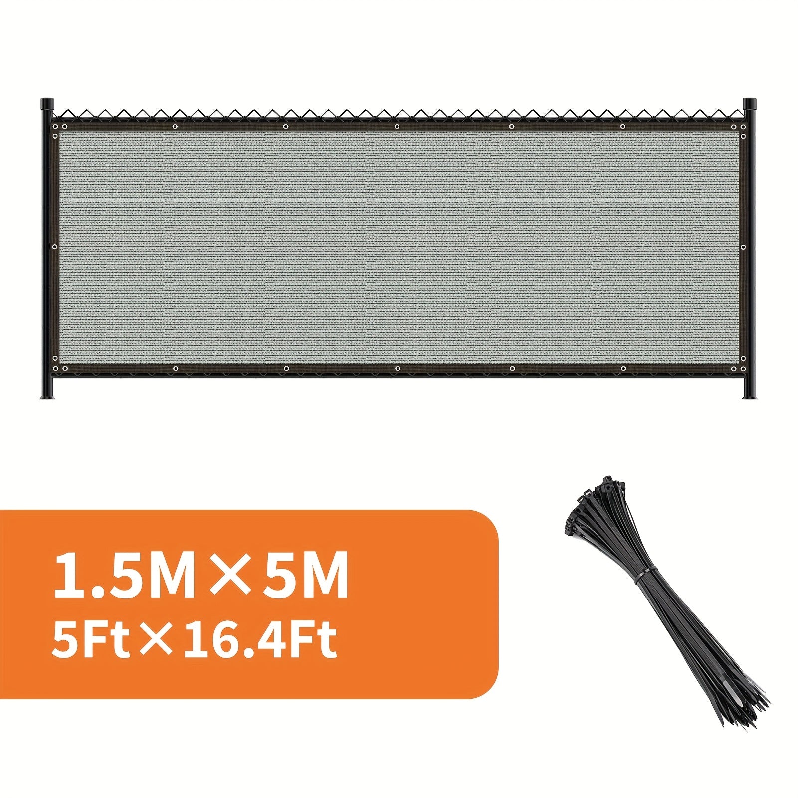 Pantalla de privacidad para exteriores de uso pesado, protección UV, cubierta de sombra con ojales, gris