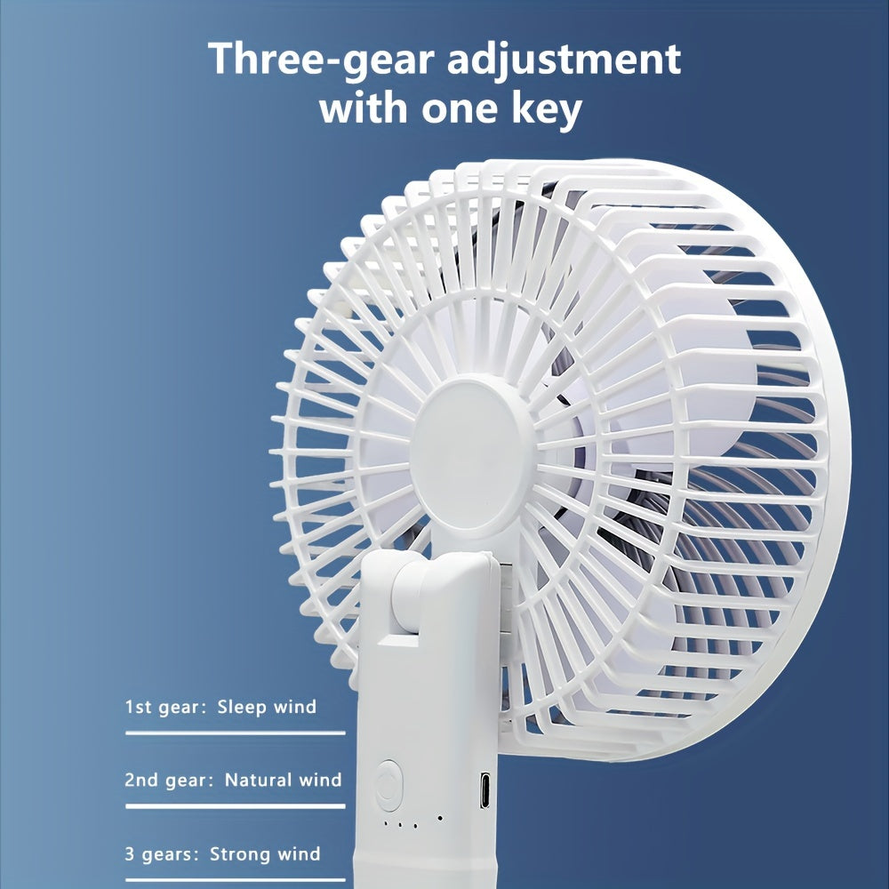 USB Clip Fan with 3-Speed Adjustable Portable Rechargeable Battery Powered