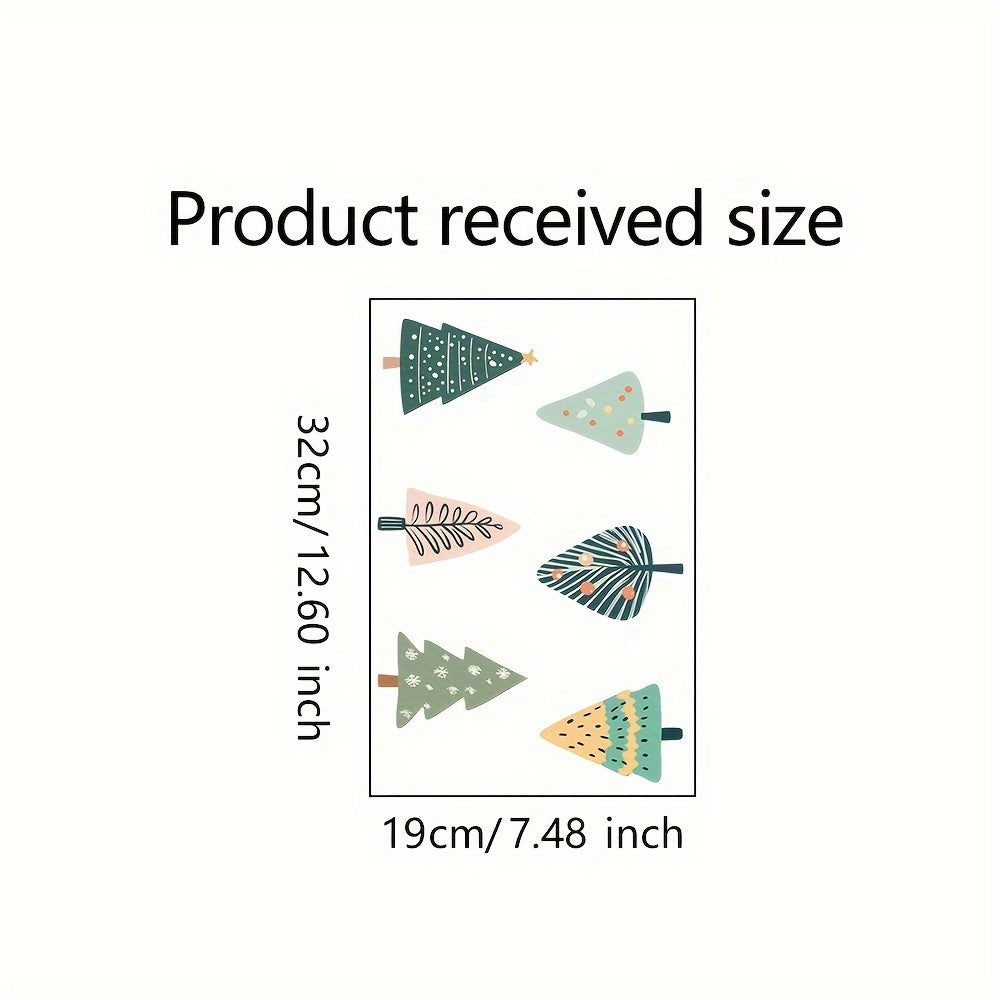 Christmas Window Clings Decals Forest Trees Winter Decor Holiday Stickers