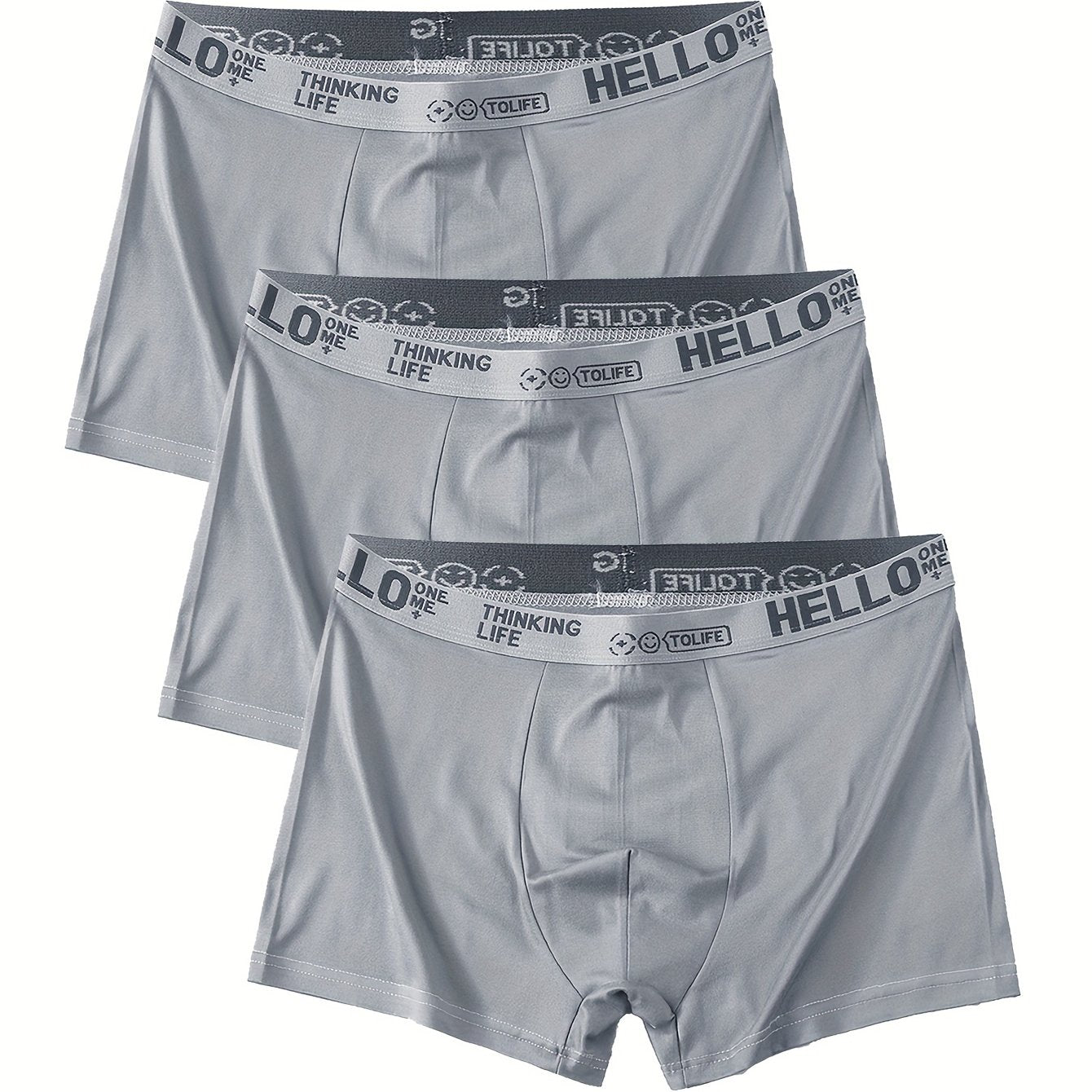 Men's Boxer Briefs Quick-Drying Breathable Polyester Spandex Solid Color Sports Trunks