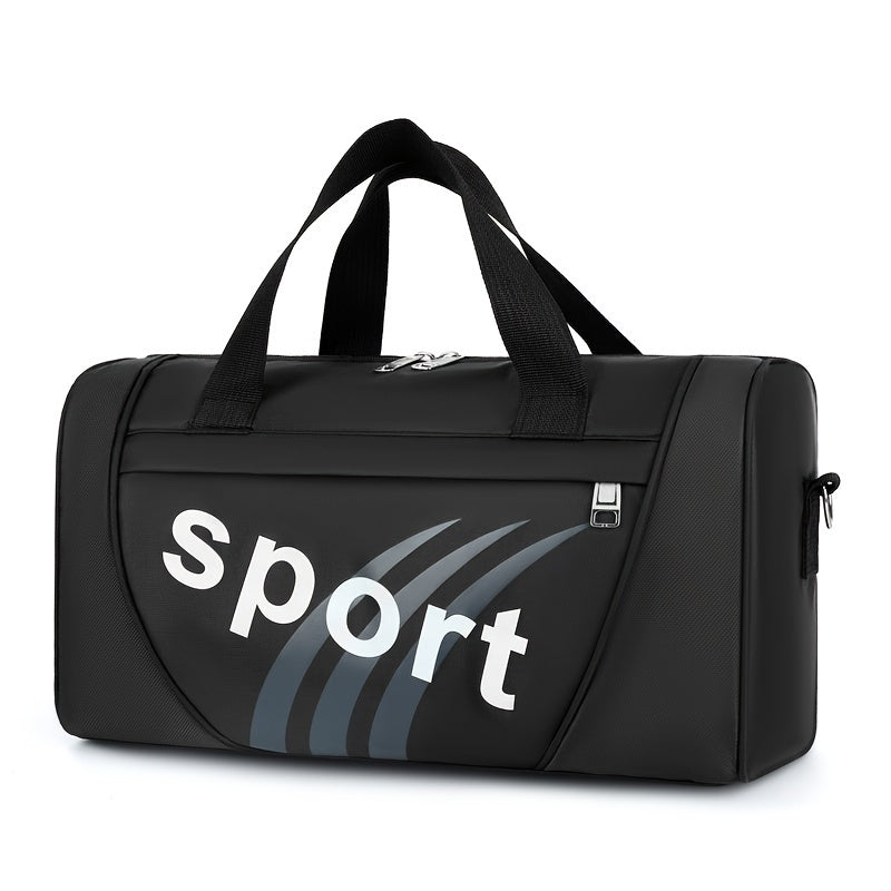 Unisex Black Nylon Tote Bag with Adjustable Shoulder Strap for Gym Yoga Sports