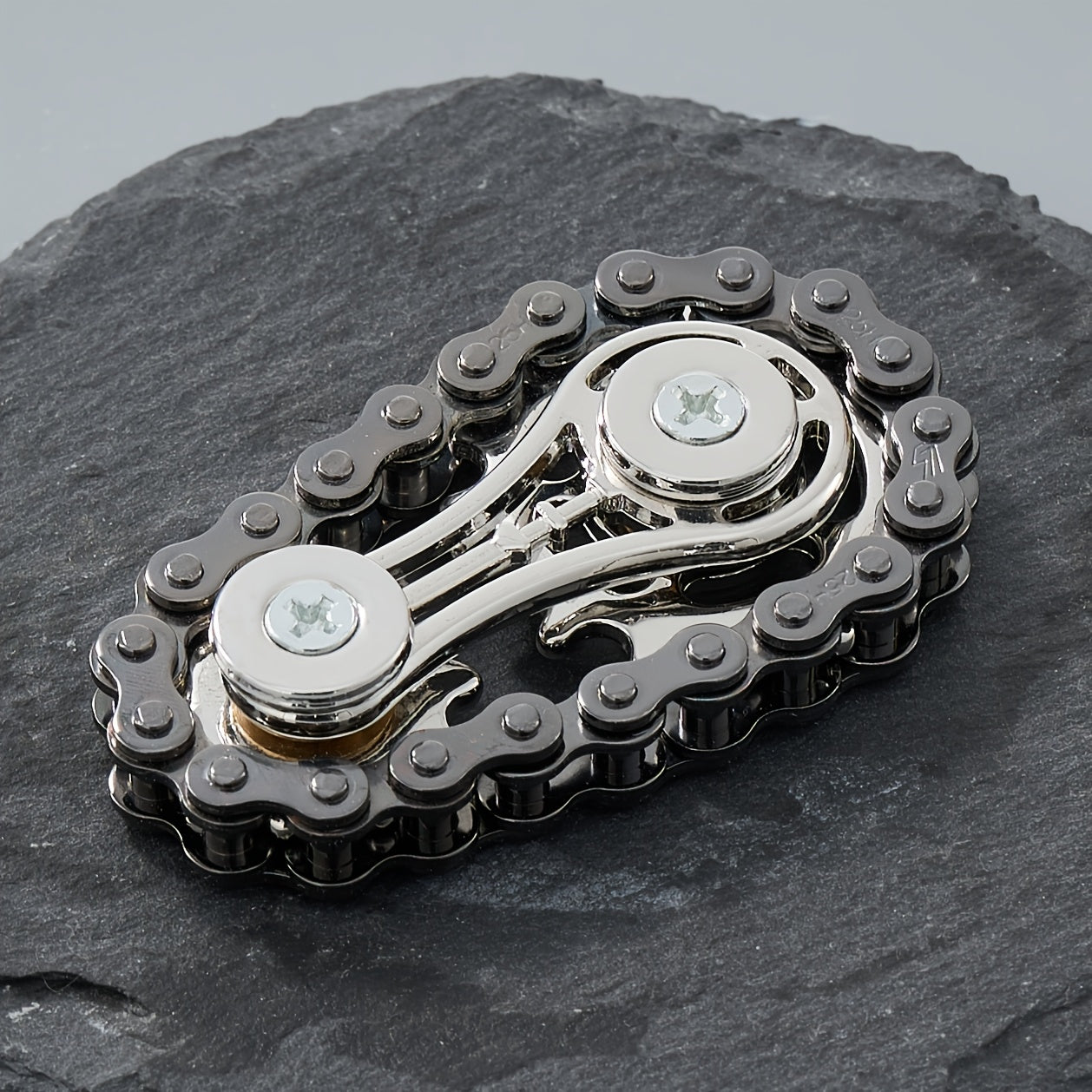 Metal Bike Chain Fidget Spinner for Adults Stress Relief Black Gold Silver Grey