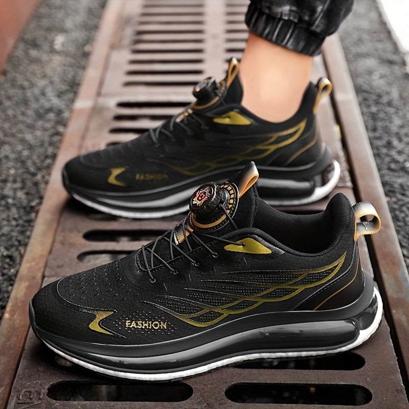 Men's Casual Sports Sneakers Breathable Mesh Low Top Round Toe TPU Sole PU Insole Shock Absorption