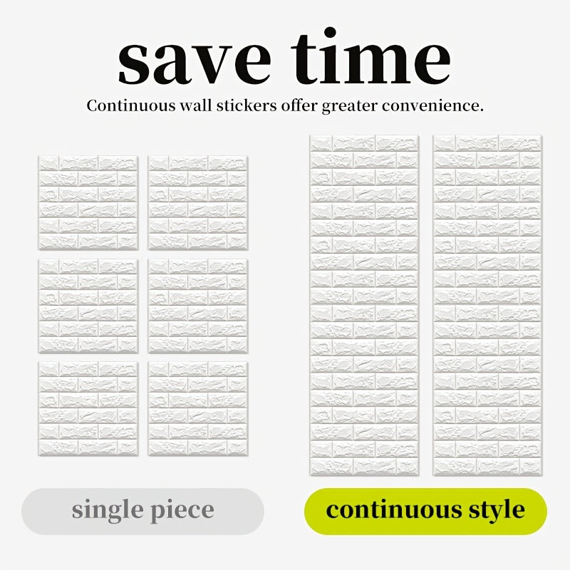 3D Brick Wallpaper Stickers Self-Adhesive Foam Wall Tiles Waterproof Moisture-Proof for Living Room Bedroom Dorm