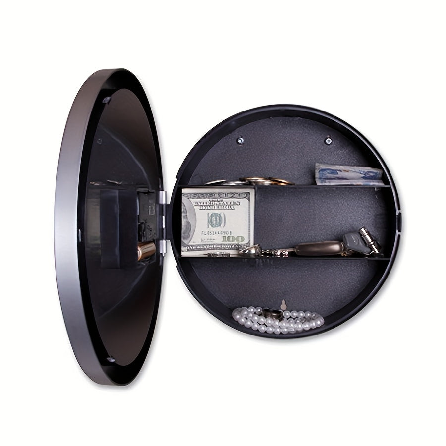Round Wall Safe with Clock and Food Grade Smell Proof Bag Hidden Security Safe