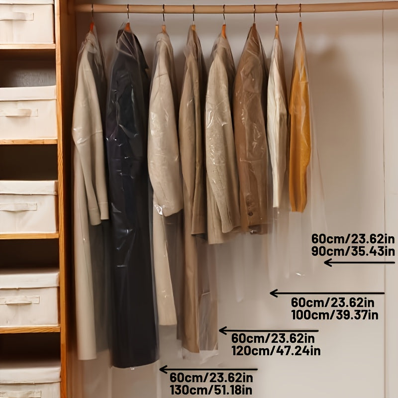 20-Pack Clear Plastic Garment Bags for Suits Dresses Coats Dustproof Storage