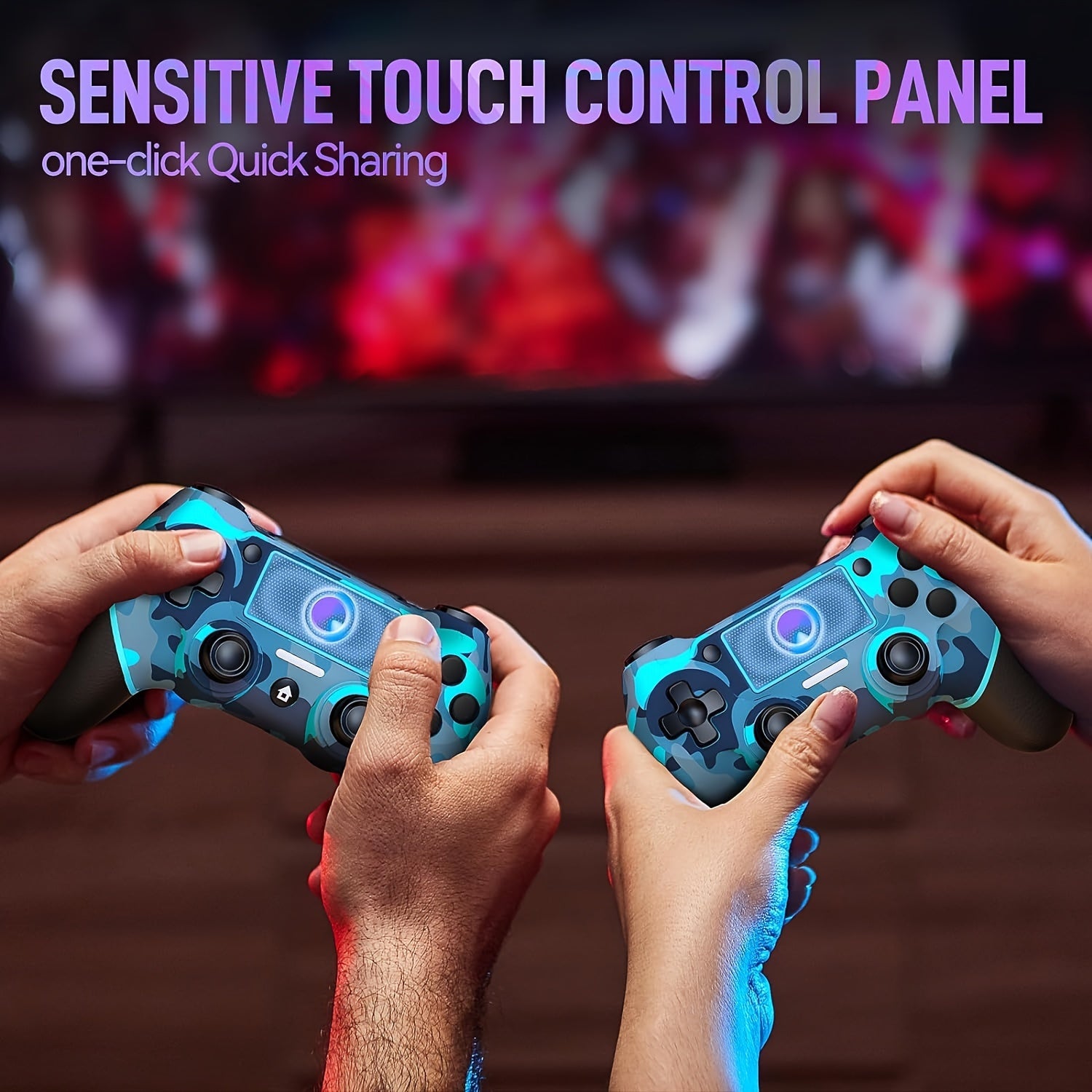 Controlador inalámbrico para PS4 con batería de 600mAh, doble vibración, control de movimiento y panel táctil