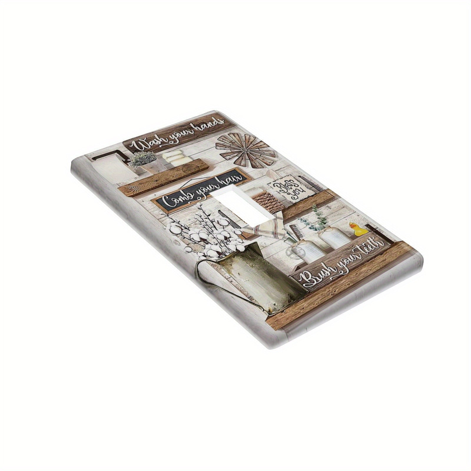 Cubierta decorativa rústica con flores para interruptores y enchufes