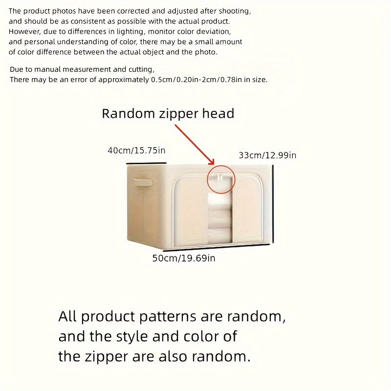 Juego de 3 cestas de almacenamiento plegables de tela Oxford con ventanas transparentes 66L para organización de armario