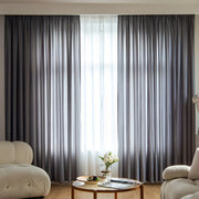 Gray Velvet Curtain for Privacy and Home Decor Semi-Sheer Rod Pocket 1 Piece