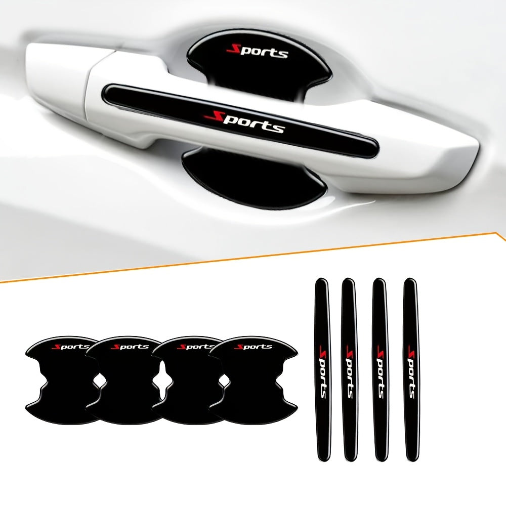 8pcs Car Door Handle Protector Set Durable ABS Anti-Scratch Stickers