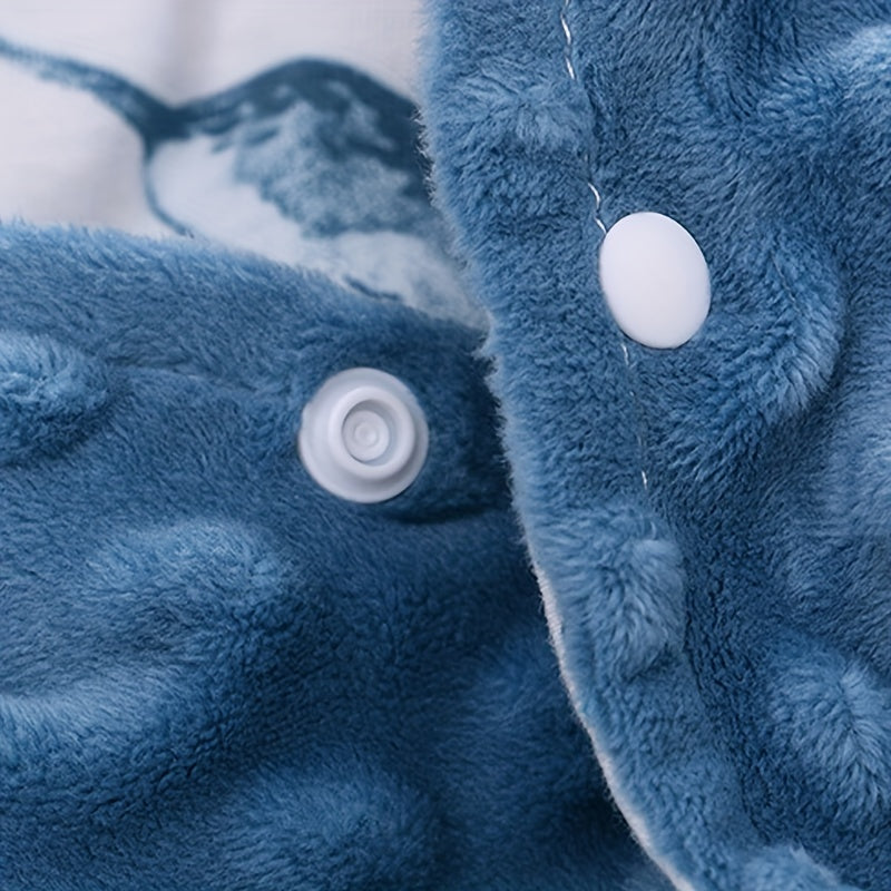 Мягкий двусторонний пеленальный одеяло с принтом животных и магической застежкой