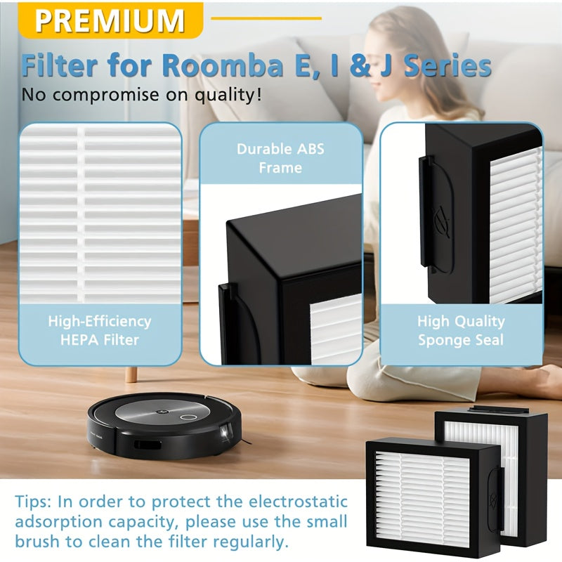 9 dona HEPA filtrlar Irobot IJ seriyali changyutgichlar bilan mos keladi, I7, I7+, I3, I3+, E5, E6, E7, I4, I4+, I5, I5+, I6, I6+, I8, I8+ uchun plastik pol ulanishi almashtirishni o'z ichiga oladi.