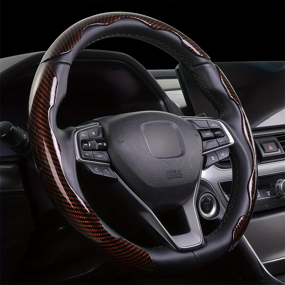 3 dona Avtomobil uchun Anti-Skid Karbon To'qima Usulidagi Boshqaruv Rulasi Qoplamalari Universal Moslik