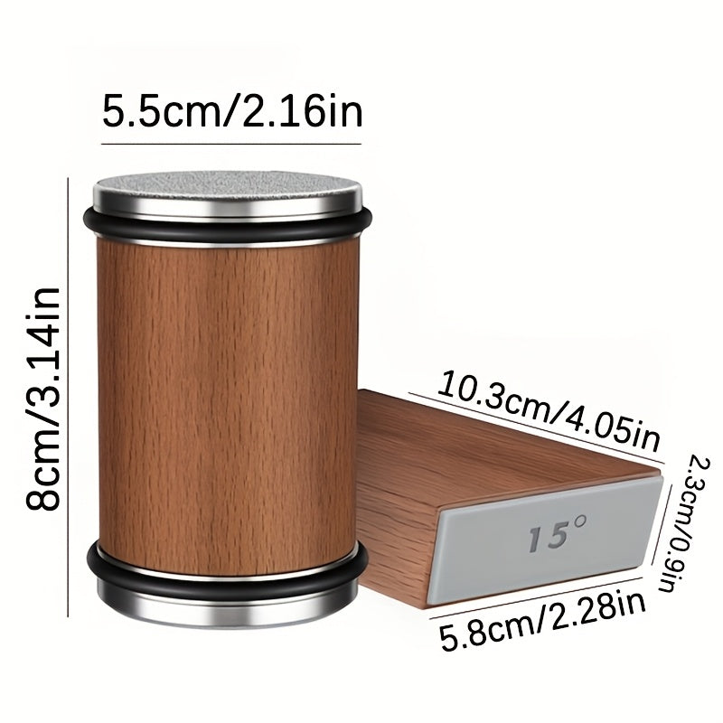 Rolling knife sharpener with 15 and 20 degree angles for kitchen knives