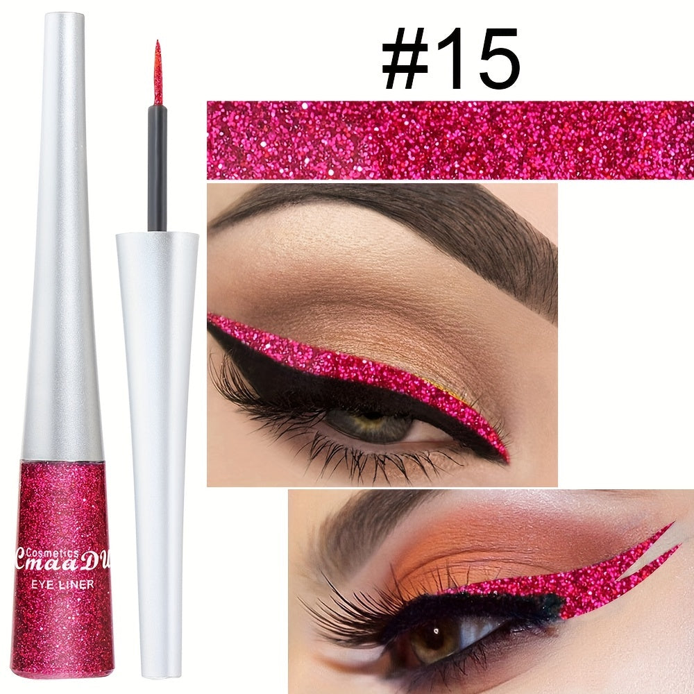 Women Glitter Liquid Eyeliner Stick 16 Colors Waterproof Long Wear