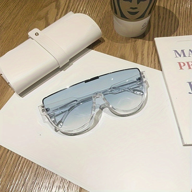 Katta o'lchamdagi ayollar uchun ko'zoynaklar, yarim ramkali polikarbonat ramka, qarshi yorituvchi linzalar, ko'cha uslubi va piyoda sayohat uchun