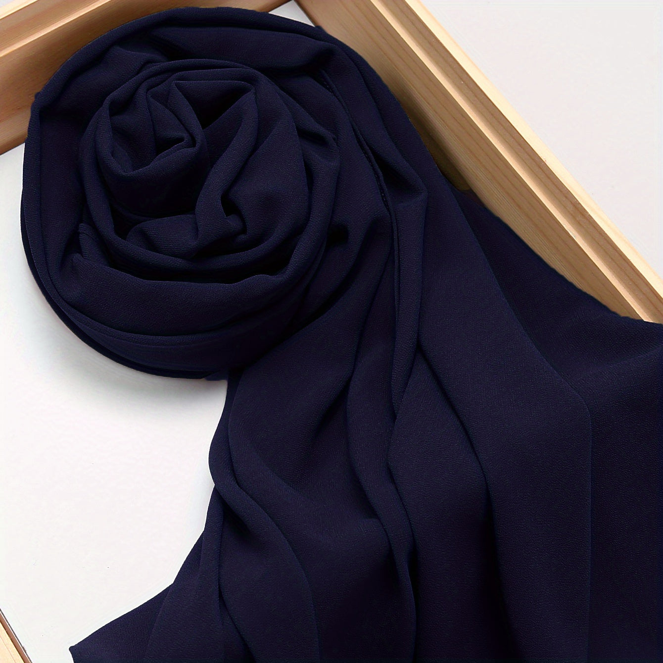 Woven Polyester Chiffon Hijab Scarf Solid Color Lightweight Muslim Head Cover for Casual Ramadan