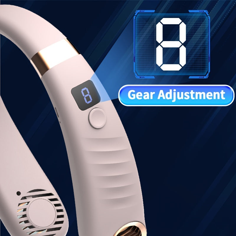 Bladeless Neck Fan Quiet Cooling USB Rechargeable 5-Speed Adjustable Outdoor Office