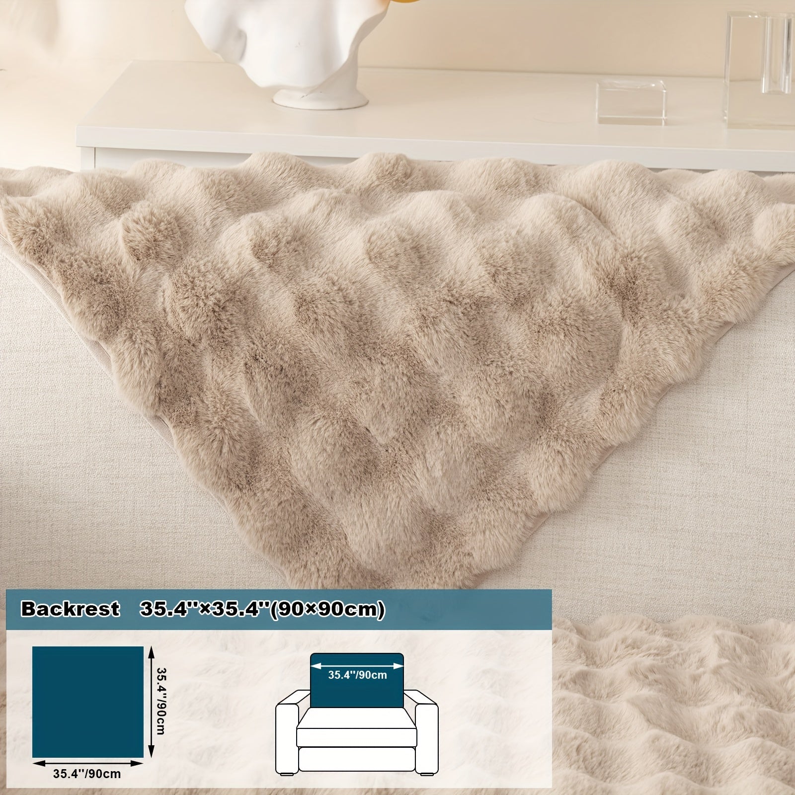 Имитация кролика плюшевая подушка-диван для домашних животных, дружелюбная к собакам с нескользящим чехлом для защиты мебели и декора в спальне, офисе или гостиной.