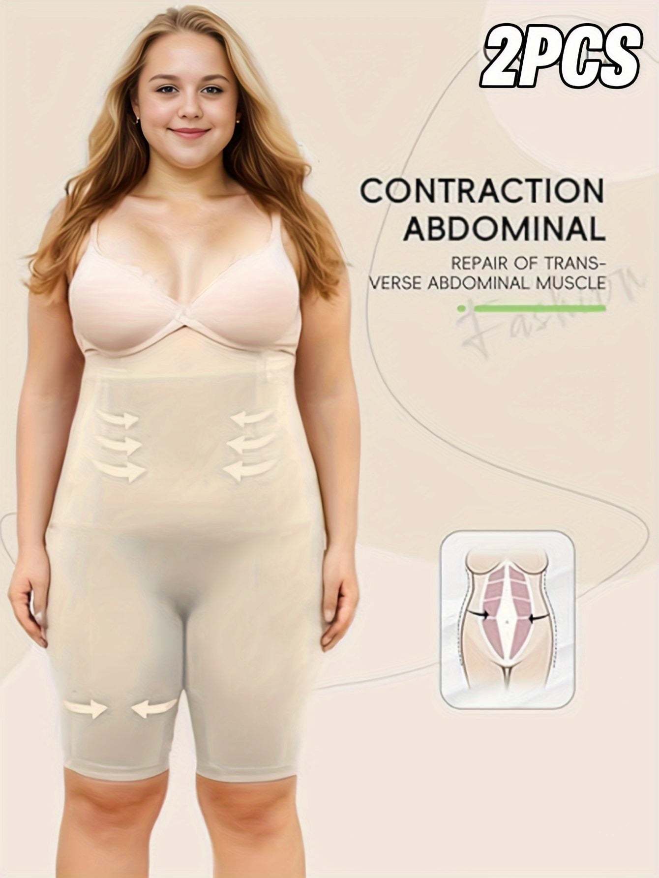 Plus Size High Elasticity Shapewear Tummy Control Slimming Underwear 2-Pack