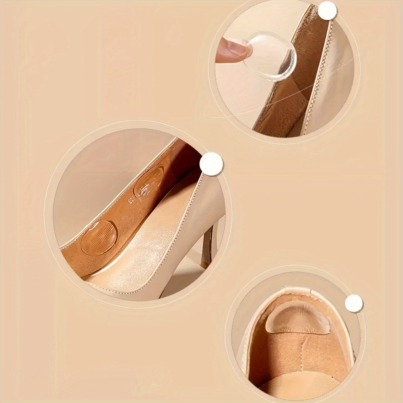 Women's Silicone Anti-Wear Stickers for High Heels, Set of 6