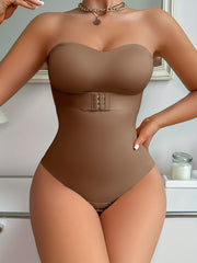 Braless Shaping Bodysuit with Hip Liner for Body Contouring and Seamless Fit