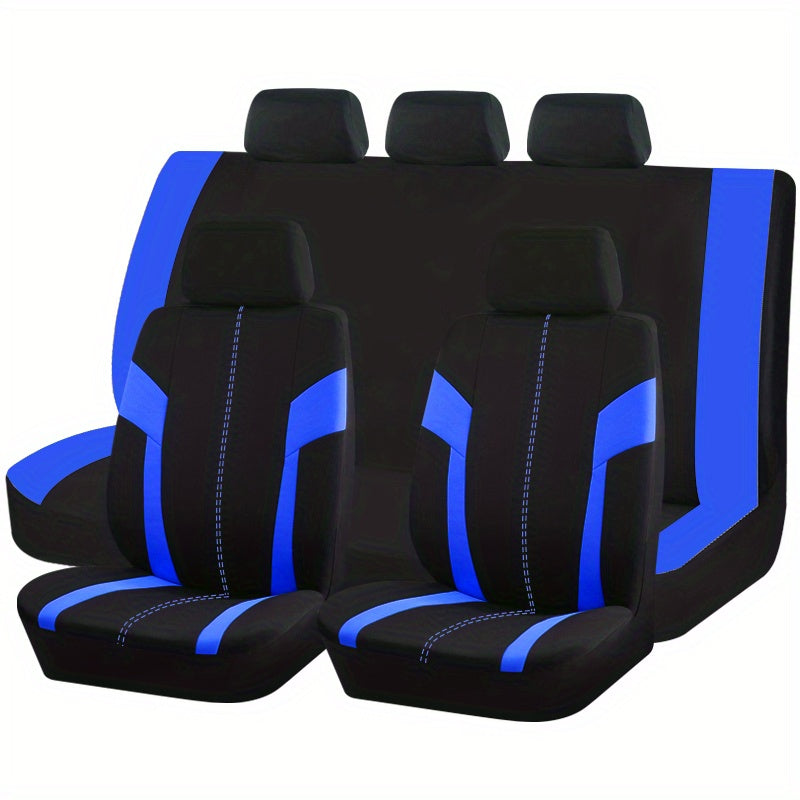 Pink Car Seat Cover Set for Women 9pcs Airbag Compatible Plush Polyester
