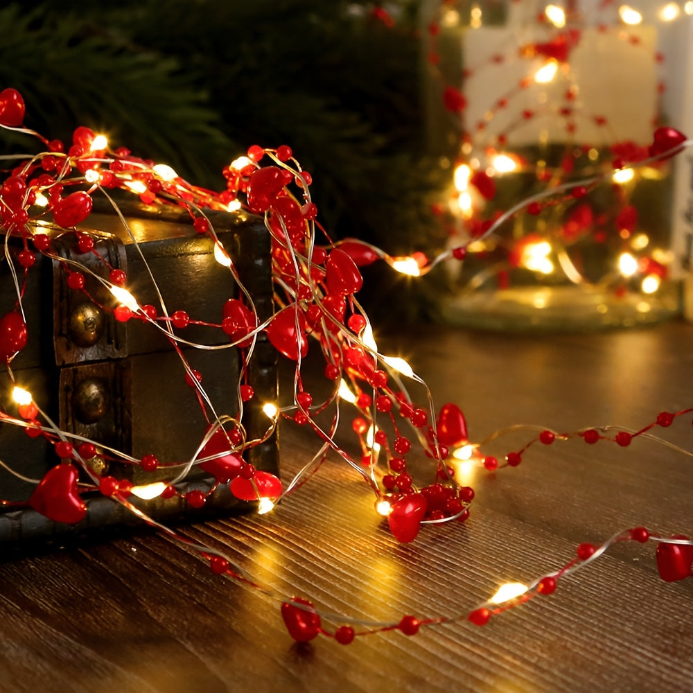 Warm White Pearl String Lights 20/50 LED Battery Operated Fairy Lights for Bedroom Wedding Decor