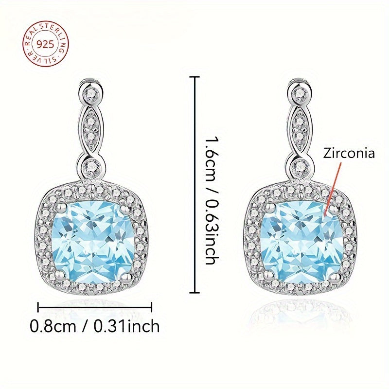 Стильная коллекция украшений, вдохновленная океаном - искусственные декабрьские камни - набор из ожерелья, серег и кольца из серебра 925 пробы с синтетической цирконией и платиновым покрытием для повседневной носки и особых подарков