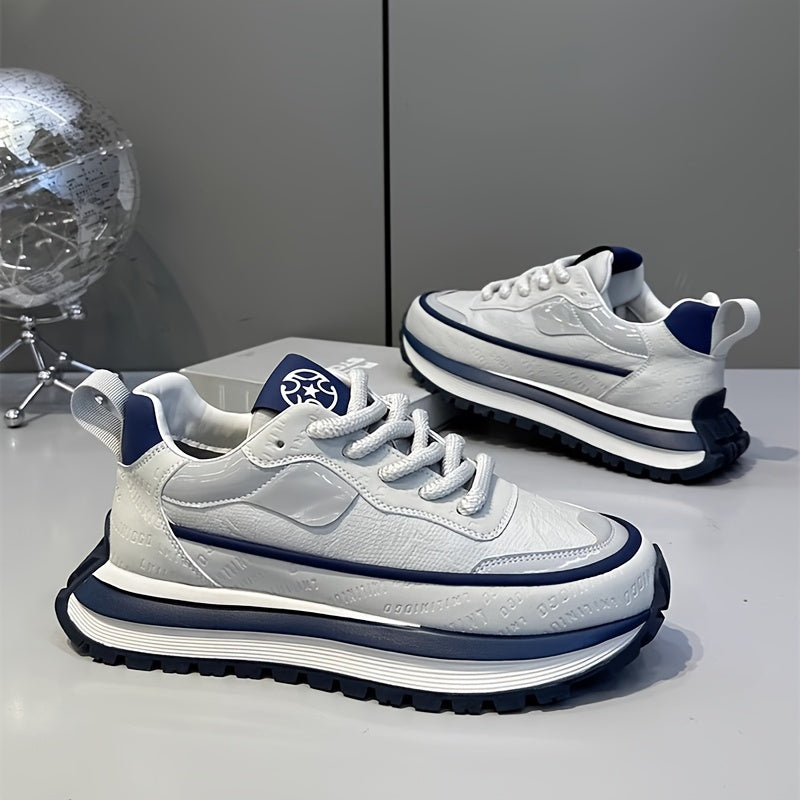 Мужские черные повседневные кроссовки с верхом из PU и нескользящей подошвой из ПВХ для бега и повседневной носки