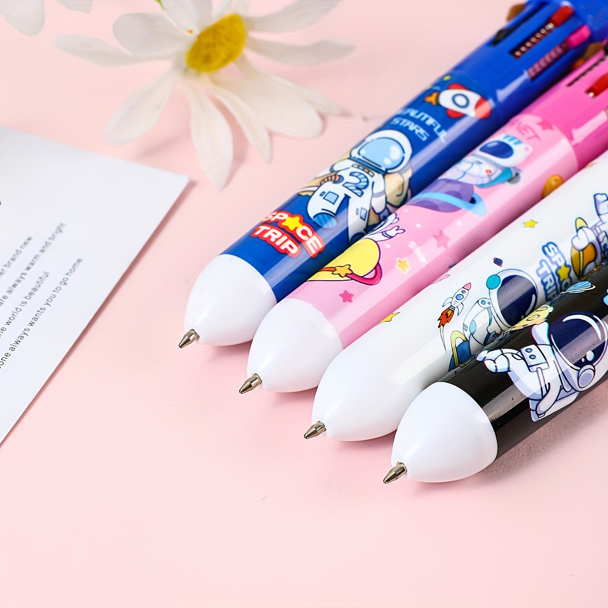 Ten Color Resin Round Ballpoint Pen Set of One or Four