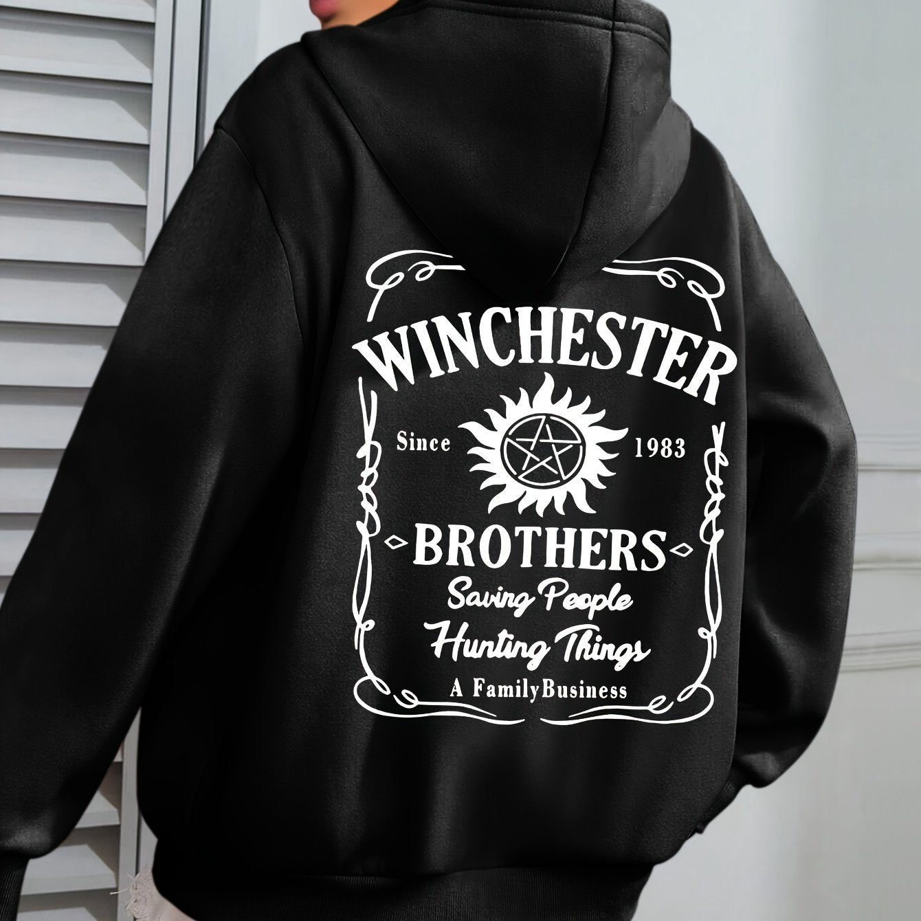 Plus Size Green Hoodie Casual Pullover with Star Floral Design