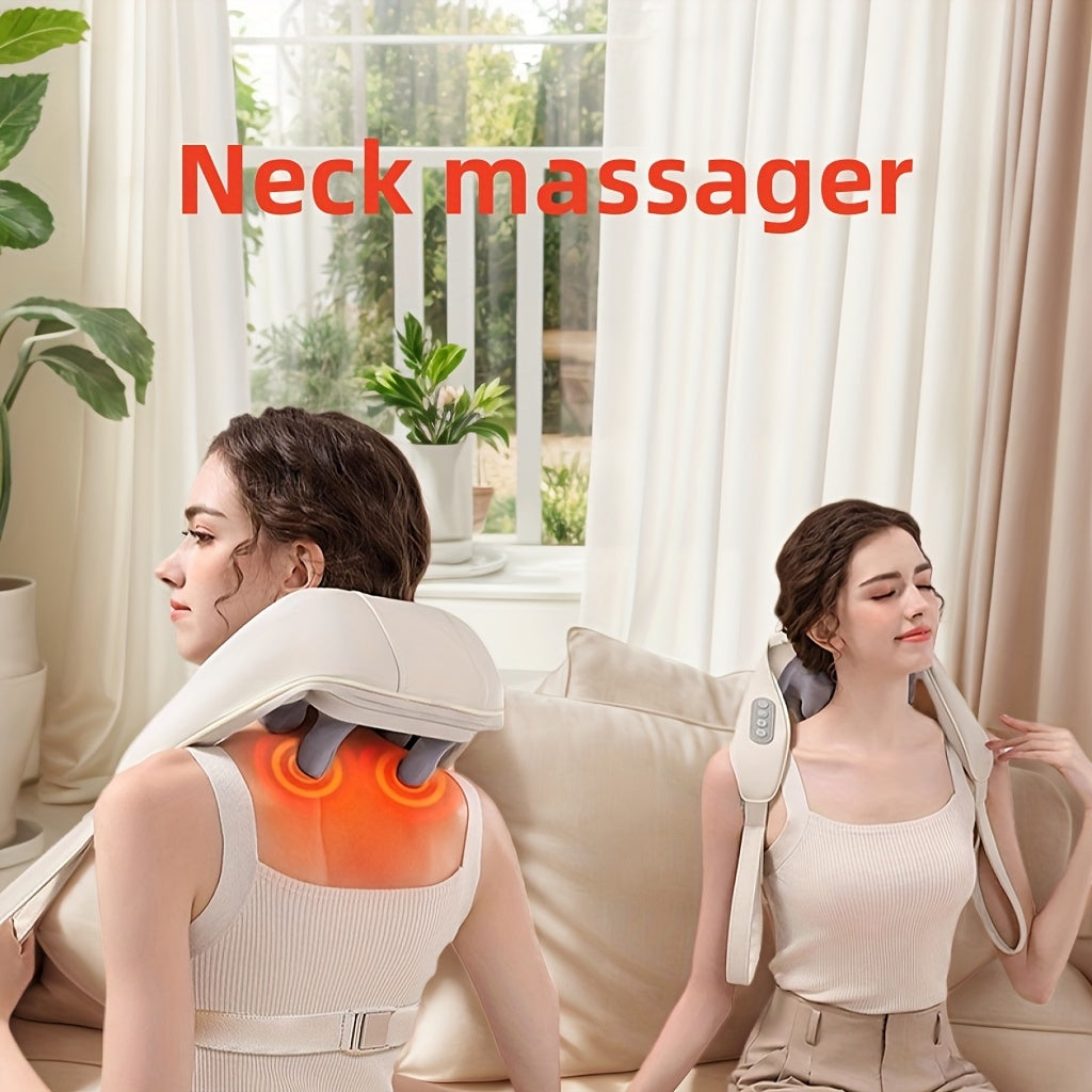 Wireless Neck Massager for Home Use Rechargeable Lithium Battery Back Shoulder Trapezius Relaxation