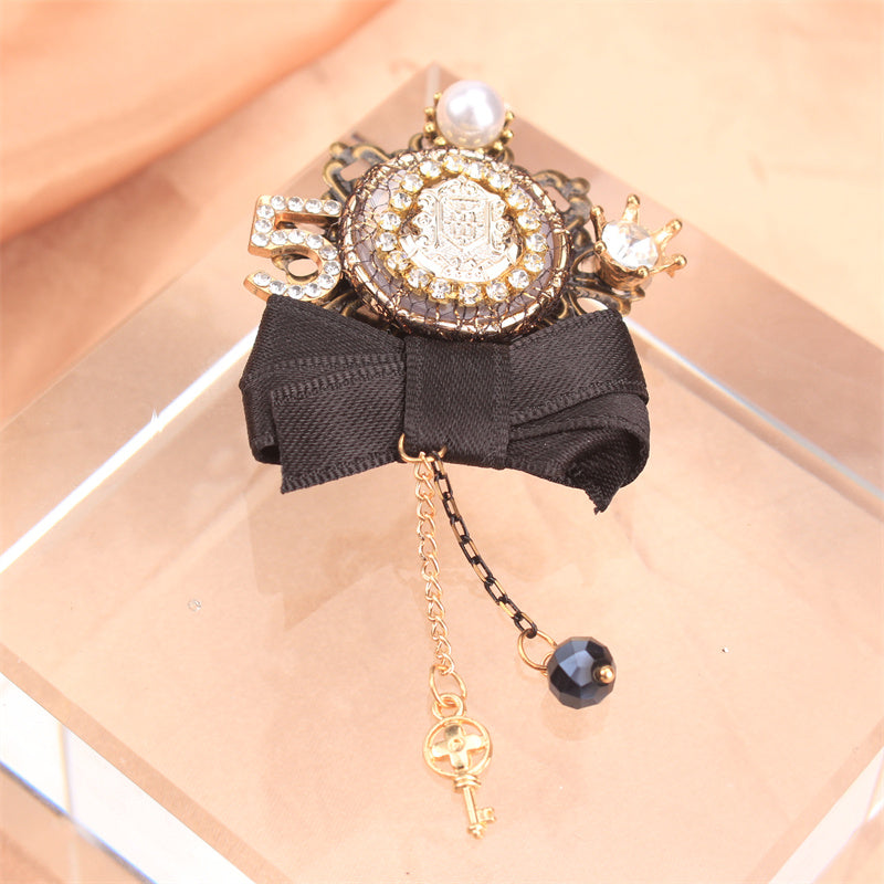 Rhinestone Bow Brooch for Women Stylish Jewelry Accessory for Outfits Purses and Headwear