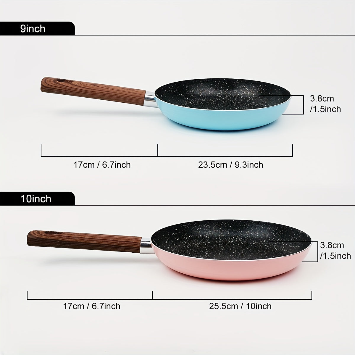 Pink and Blue Non-Stick Frying Pan for Eggs, Gas Stove Compatible